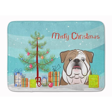 Carolines Treasures Christmas Tree and English Bulldog Machine Washable Memory Foam Mat BB1591RUG